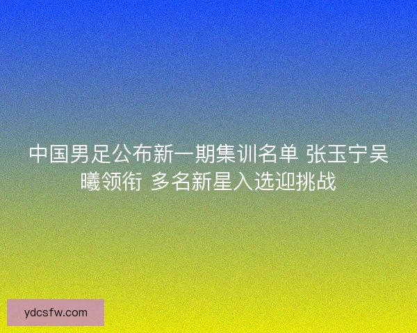 中国男足公布新一期集训名单 张玉宁吴曦领衔 多名新星入选迎挑战