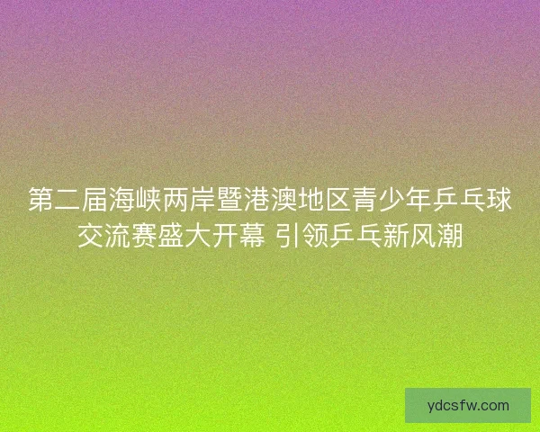 第二届海峡两岸暨港澳地区青少年乒乓球交流赛盛大开幕 引领乒乓新风潮 第二届海峡两岸暨港澳地区青少年乒乓球交流赛盛大开幕 引领乒乓新风潮